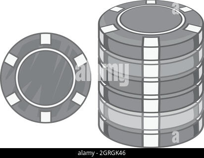 Casino-Chips Symbol, schwarz Stil Monochrom Stock Vektor