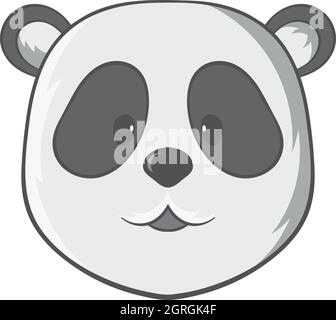 Panda-Symbol, schwarz Stil Monochrom Stock Vektor