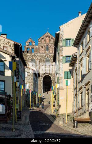 Le Puy en Velay, Kathedrale der Verkündigung, Ausgangspunkt der Via Podiensis, Pilgerweg nach Santiago de Compostela, Haute Loire , Auvergne , Frankreich Stockfoto