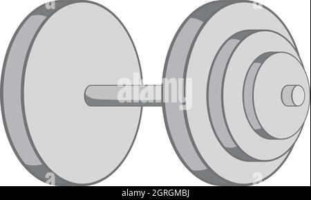 Schwere Hantel Symbol, schwarz Stil Monochrom Stock Vektor