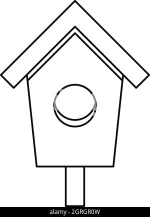 Birdhouse nisten Feld Symbol, Umriss-Stil Stock Vektor