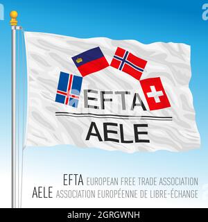 EFTA, Flagge der Europäischen Freihandelsassoziation, Europa, Vektorgrafik Stock Vektor