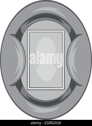 Ovale Fußball Stadion Symbol, schwarz Stil Monochrom Stock Vektor