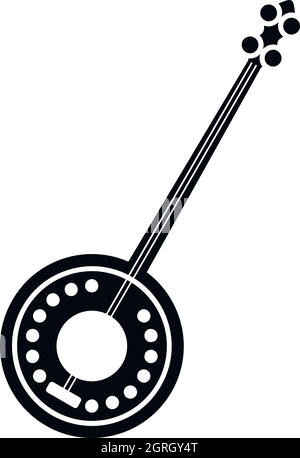 Banjo-Symbol im einfachen Stil Stock Vektor