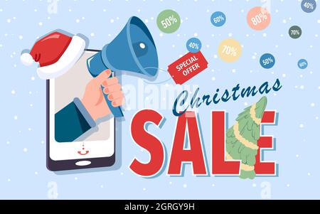 Weihnachtsangebot Sonderangebot Social Network Promotion Stock Vektor