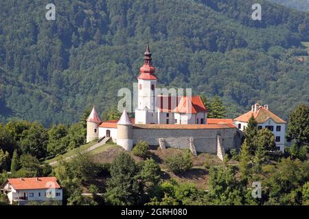 Pfarrkirche der Heimsuchung der Jungfrau Maria in Vinagora, Kroatien Stockfoto