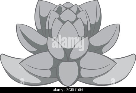 Lotus Blume Stil Symbol, schwarz Monochrom Stock Vektor