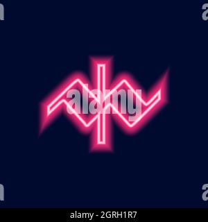 Musikalische Zeichen Neon Vektor-Symbole Gesetzt. Musikalische Clef, Down Beat, sforzando, forte, Klavier Zeichen. Stock Vektor