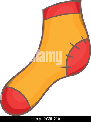Weihnachten-Socke-Symbol, Cartoon-Stil Stock Vektor