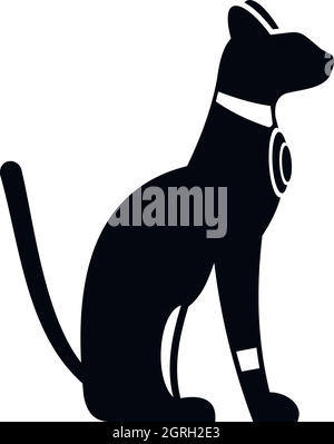 Ägyptische Katze Symbol, einfachen Stil Stock Vektor