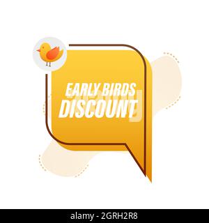Frühbucher Sonderangebot. Preisschild des Rabattangebots. Moderne Werbevorlage. Verkaufsschild. Vektorgrafik. Stock Vektor