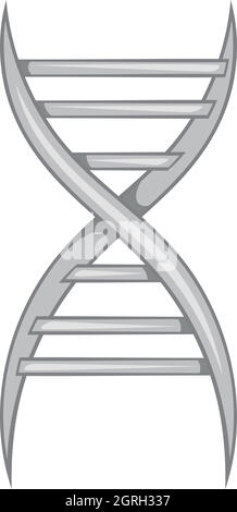 DNA-Strang Symbol, schwarz Stil Monochrom Stock Vektor