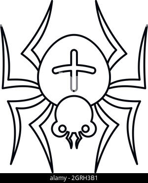Spinne-Symbol, Umriss-Stil Stock Vektor