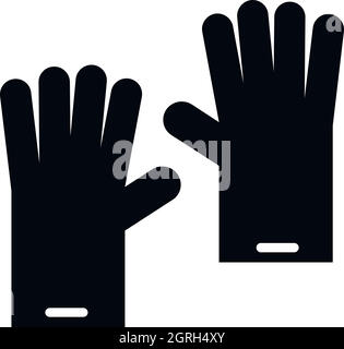 Kautschuk-Handschuhe-Symbol, einfachen Stil Stock Vektor