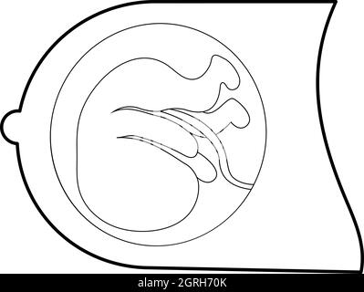 Fötus-Symbol, isometrischen 3d Stil Stock Vektor