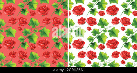 Nahtloses Hintergrunddesign mit roten Rosen Stock Vektor