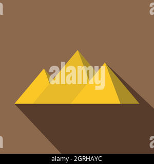 Ägyptischen Gizeh-Pyramiden-Symbol, flachen Stil Stock Vektor