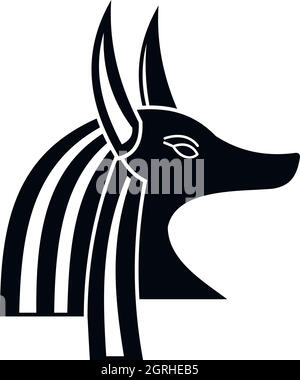 Alte ägyptische Gott Anubis Symbol, einfachen Stil Stock Vektor