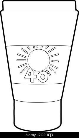 Rohr mit Sonnen Creme Symbol isometrischen 3d Stil Stock Vektor