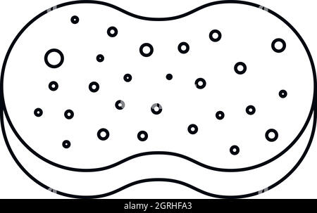 Schwamm zum Waschen Umriss-Stil-Ikone Stock Vektor