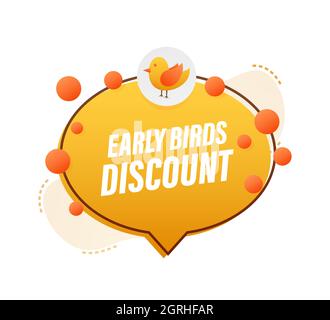 Frühbucher Sonderangebot. Preisschild des Rabattangebots. Moderne Werbevorlage. Verkaufsschild. Vektorgrafik. Stock Vektor