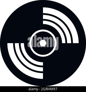 Schallplatten Vinyl LP Aufnahmesymbol, einfachen Stil Stock Vektor