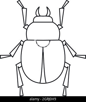 Skarabäus-Käfer-Symbol, Umriss-Stil Stock Vektor
