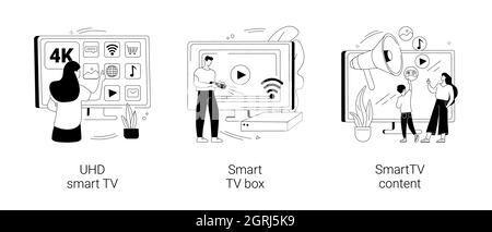 Sehen Sie TV abstrakte Konzept Vektor Illustrationen. Stock Vektor