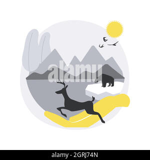 Nationalparks Schaffung abstraktes Konzept Vektor Illustration. Stock Vektor