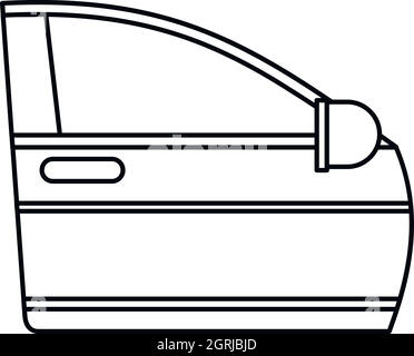 Auto-Tür-Symbol, Umriss-Stil Stock Vektor