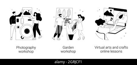 Kostenlose Lehrkurse abstrakte Konzept Vektor Illustrationen. Stock Vektor