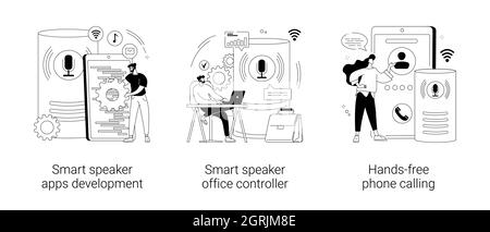 Voice Assistant abstrakte Konzept Vektor Illustrationen. Stock Vektor