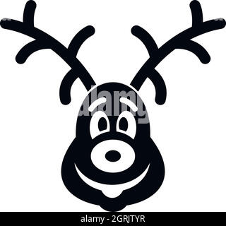 Weihnachten Hirsch Symbol, einfachen Stil Stock Vektor
