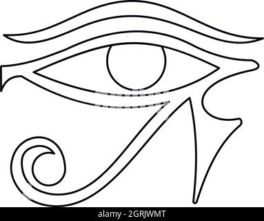 Auge des Horus Symbol, Umriss-Stil Stock Vektor