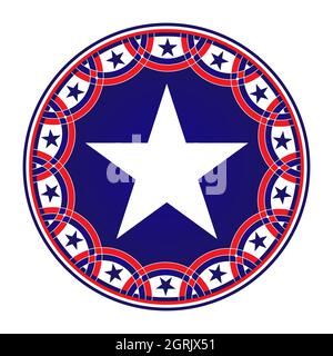 Amerikanische USA Flagge Symbol Emblem Logo mit Sternen Symbol isoliert. Stock Vektor