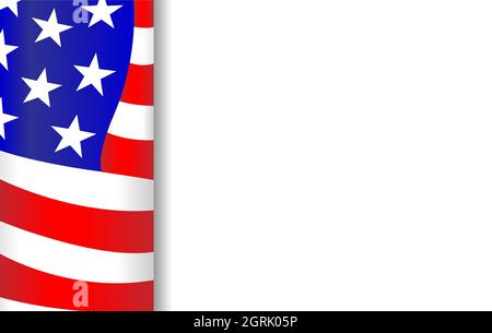 Abstract USA Flagge Ecke patriotische Grenze Rahmen Design-Vorlage mit leerem Raum für Ihren Text. Stock Vektor