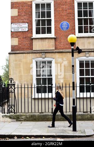 Lady Diana Spencer Flat Where She Lebte 1979–1981, Geehrt Mit English Heritage Blue Plaque. Quelle: PatPhoto/Alamy News Stockfoto