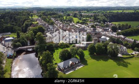 Appleby in Westmorland Marktstadt in Cumbria England Luftaufnahme Stockfoto