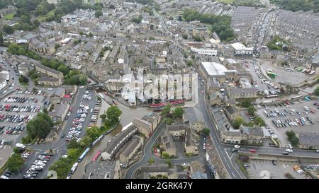 Skipton Town Center North Yorkshire, England Aerial Stockfoto