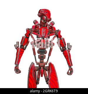 Mega Drohne Soldat Roboter, 3d-Illustration Stockfoto