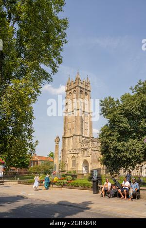 Kirche des heiligen Johannes des Täufers, Glastonbury Stockfoto