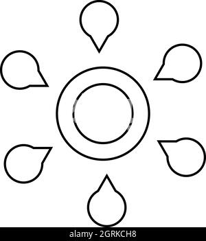 Blume Diagrammsymbol, Umriss-Stil Stock Vektor