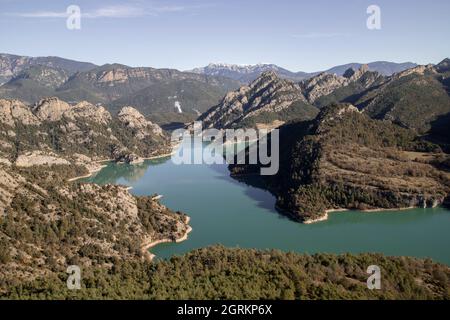 Landschaft mit dem Sumpf von Llosa del Cavall wunder im Lord Valley in Katalonien Stockfoto