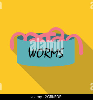 Worms-Symbol, flacher Style Stock Vektor