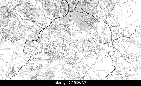 Städtischer Vektor-Stadtplan von Bethlehem, Palästina, naher Osten Stock Vektor