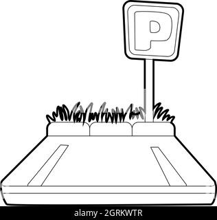 Parkplatz-Zone-Symbol, isometrischen 3d Stil Stock Vektor