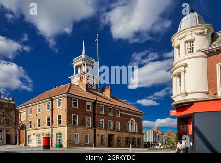 Stockton-on-Tees, eine große Marktstadt im Bezirk Stockton-on-Tees, Grafschaft Durham, England, liegt am Nordufer des River Tees. Stockfoto