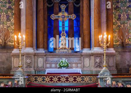 KOPENHAGEN, DÄNEMARK - 26. AUGUST 2016: Innenraum der Frederik-Kirche, im Volksmund auch als Marmorkirche in Kopenhagen, Dänemark, bekannt Stockfoto