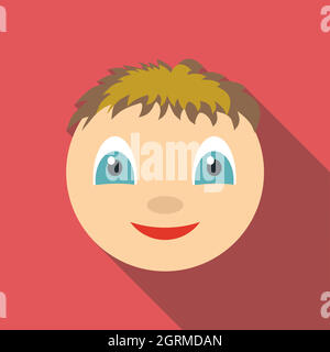 Lächeln-Symbol, flachen Stil Stock Vektor