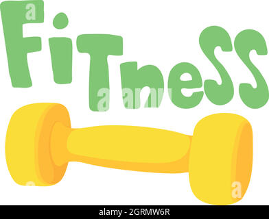 Fitness Hantel Symbol, Cartoon-Stil Stock Vektor